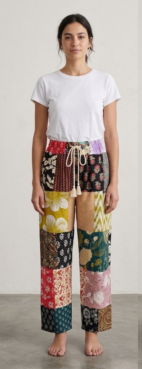 Kari Patchwork COTTON PANT One Size Fits a Small to XL 2-14