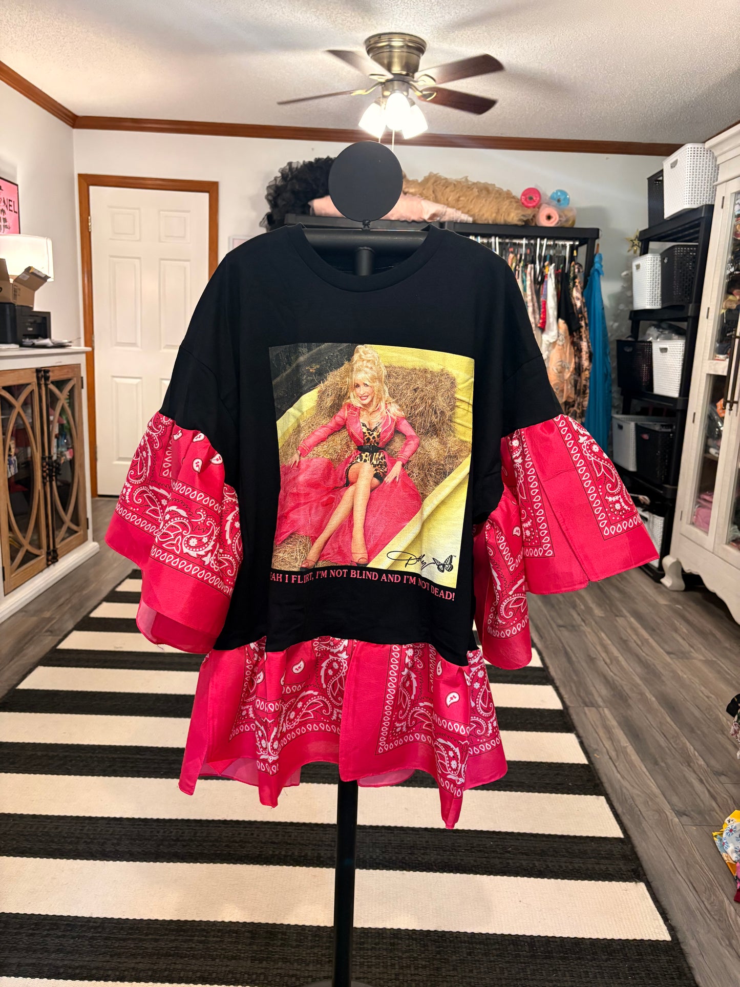 Dolly The Flirt Bandana Baby Doll Tee Fits a Small to 2X
