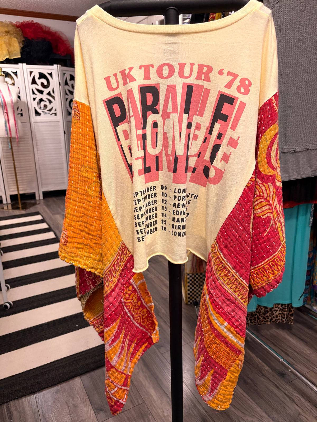 Call Me Upcycled Vintage Kantha Quilt Poncho One Size Fits a Small to XXL