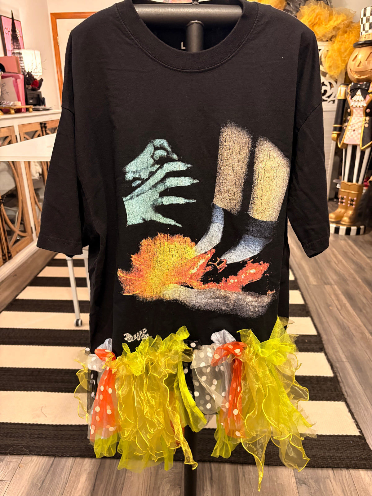 I’ll Get You My Pretty Glam Fringe Asymmetrical Tee One Size Fits Small to XL