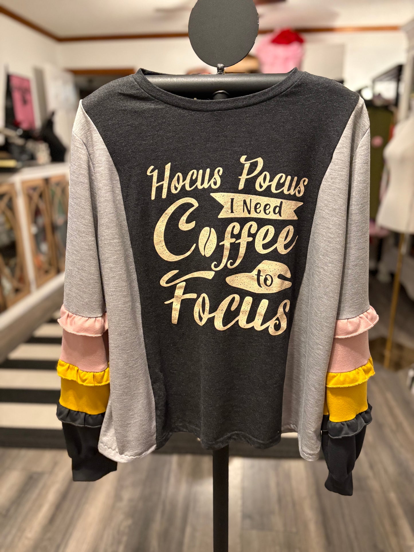 Hocus Pocus Focus Upcycled Funky Top Fits a Small to XL Super Oversized