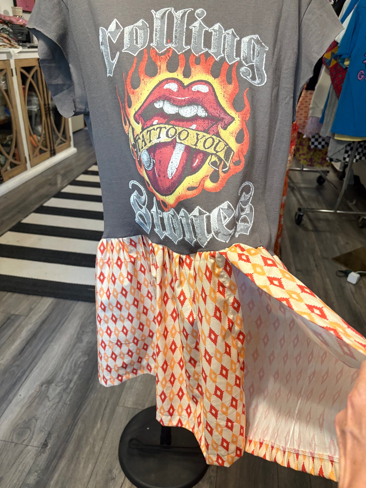 Rolling Stones Peekaboo Rockstar Dress One Size Fits Most