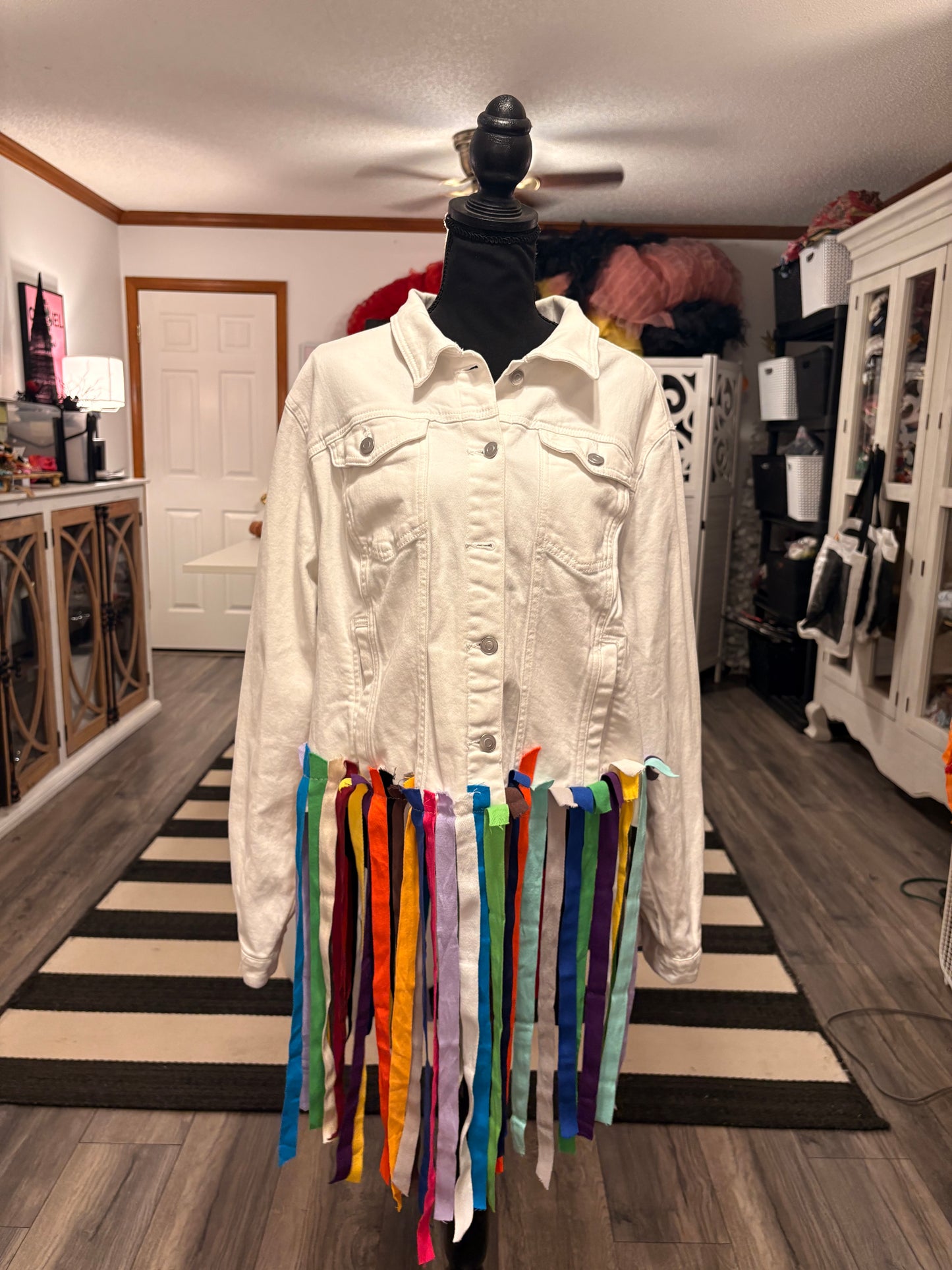 Sara Denim Color Jacket Fits a Large/XL