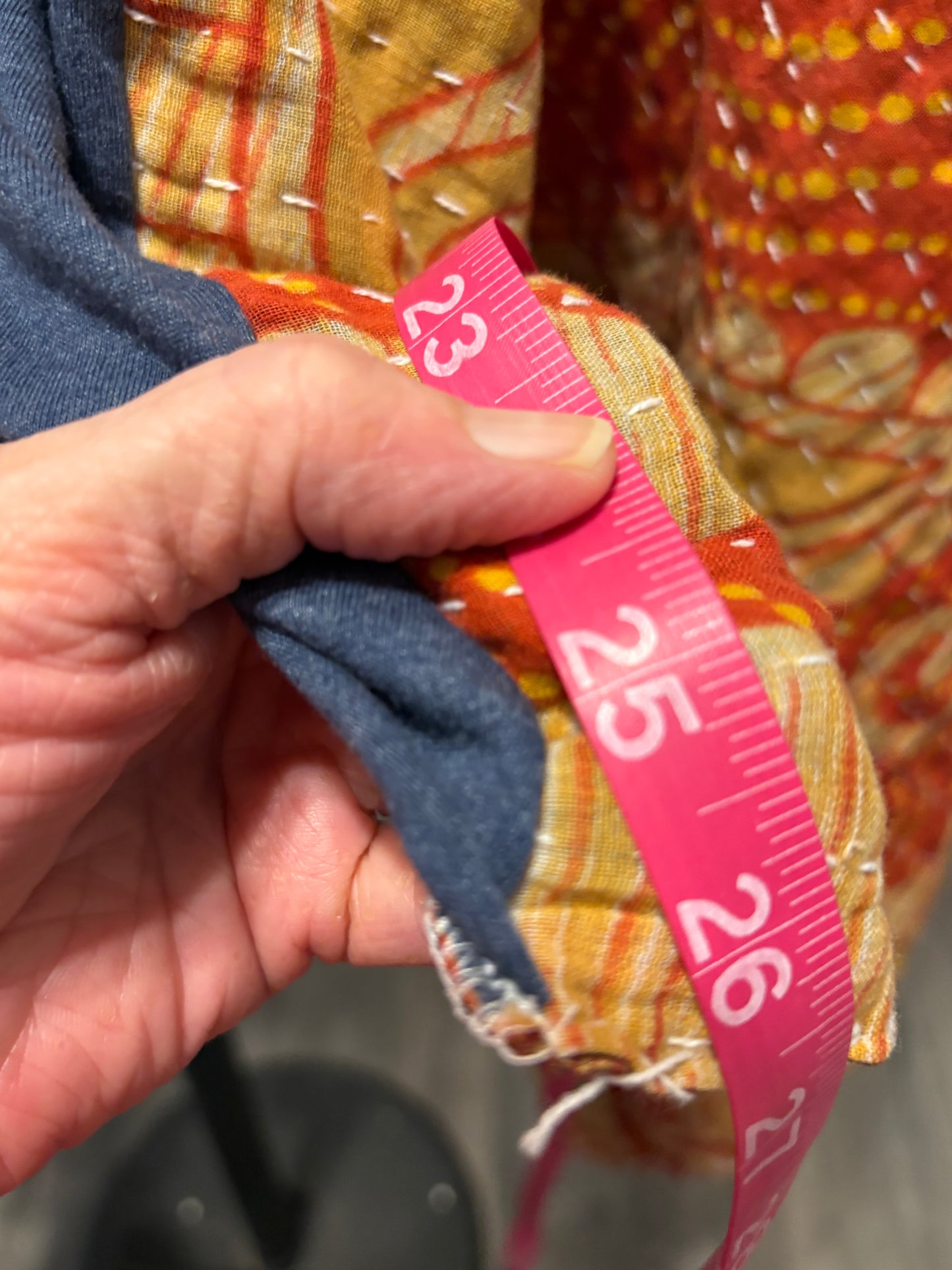 The Harvest Upcycled Vintage Kantha Poncho Tee Fits A Size Small to XXL