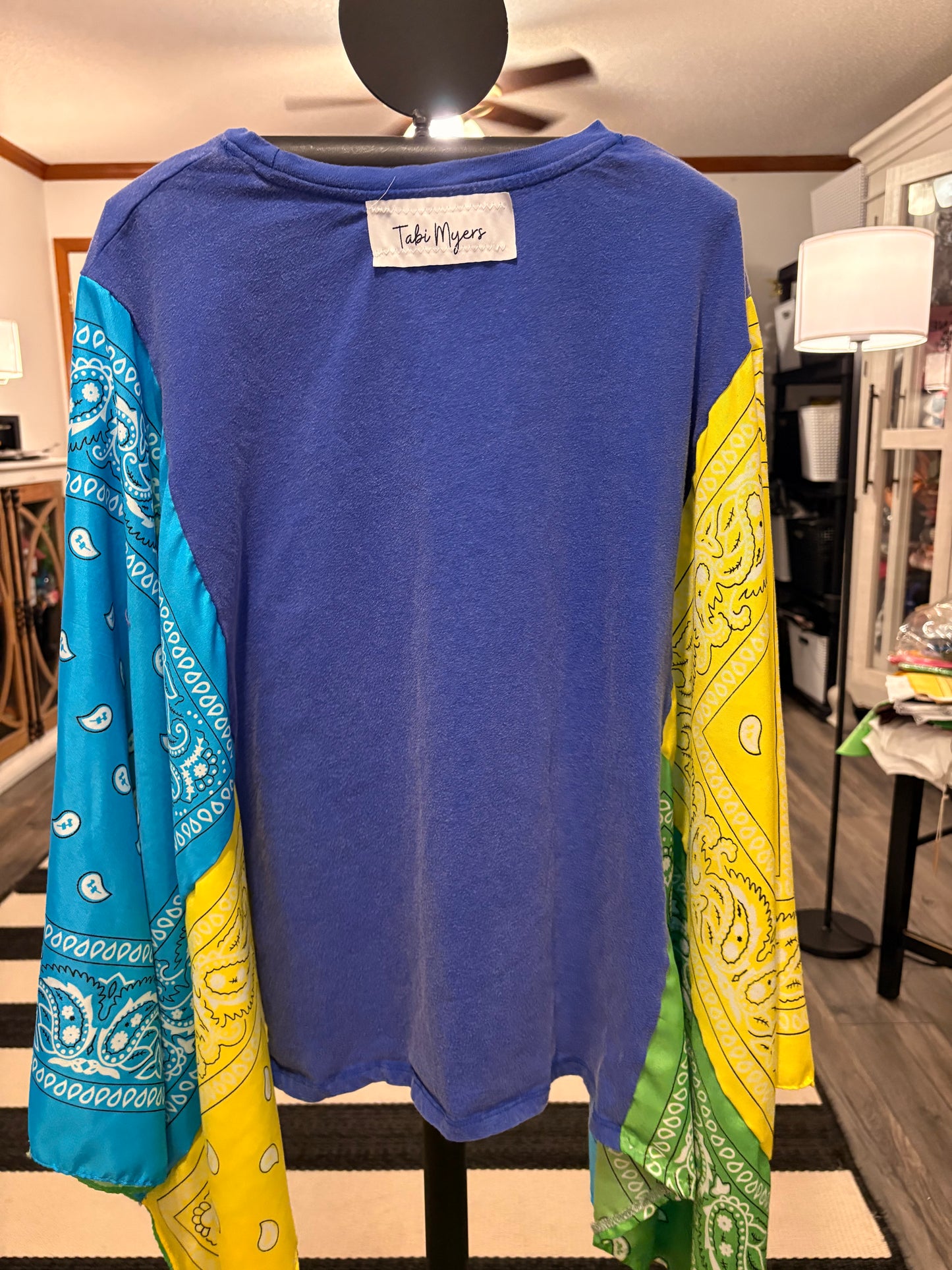 Flower Market Bandana Poncho Tee Fits a Small to XL