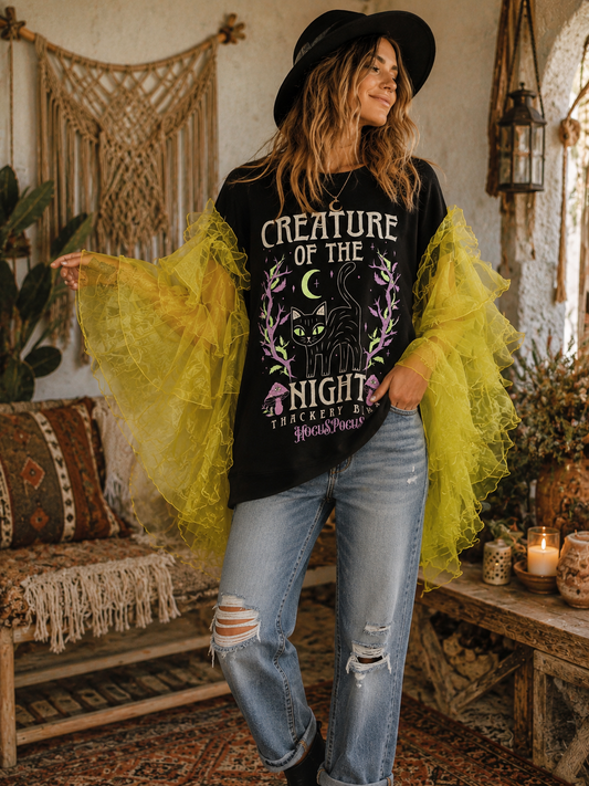 I Put A Spell On You Rockstar Ruffle Top One Size Fits a Small to 3X
