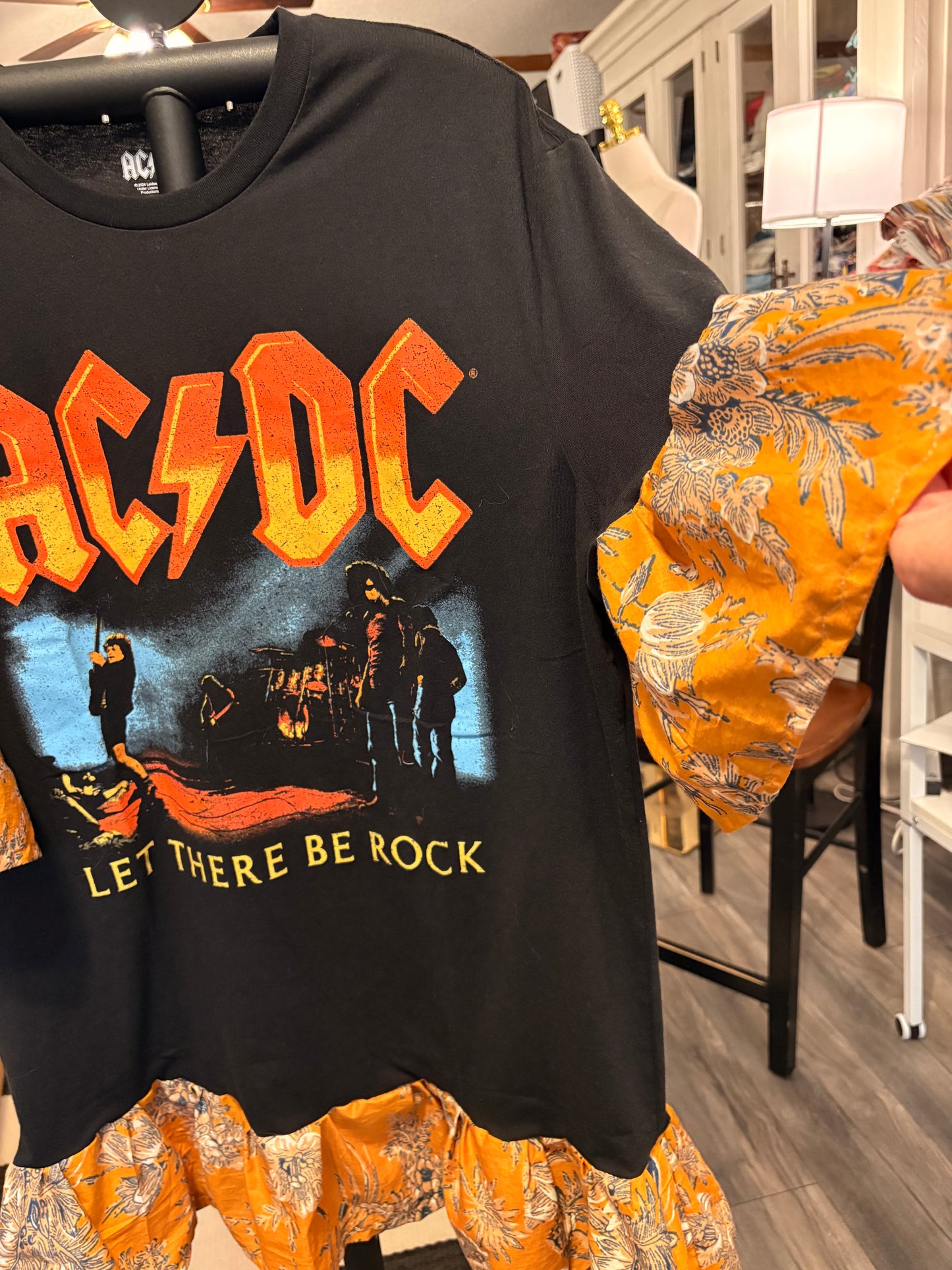 Let There Be Rock Ruffled Rockstar Dress One Size Fits a Small to XL Oversized