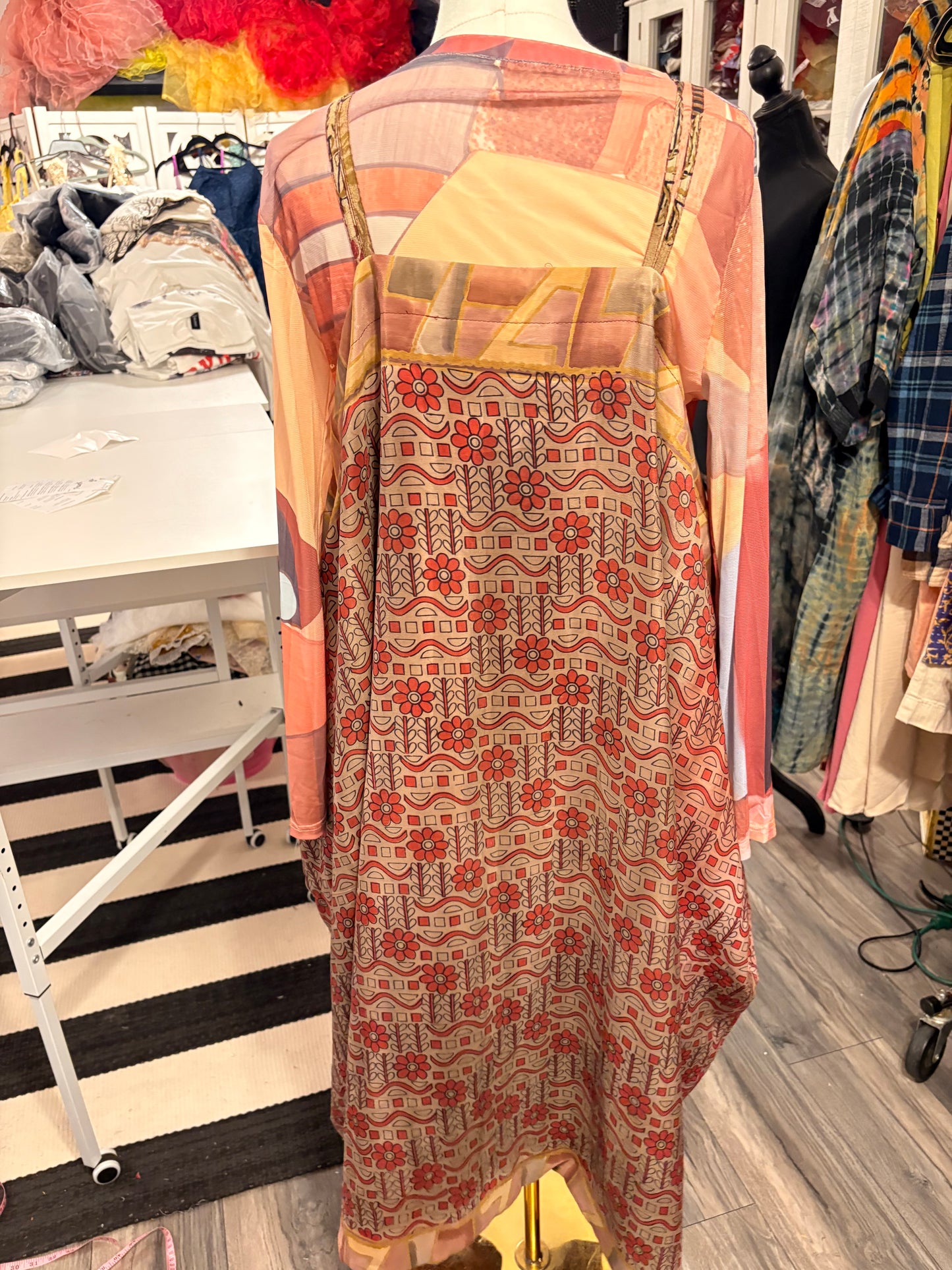 Mabel Silk Reversible Maxi Dress One Size Fits Small to 3X 2-22