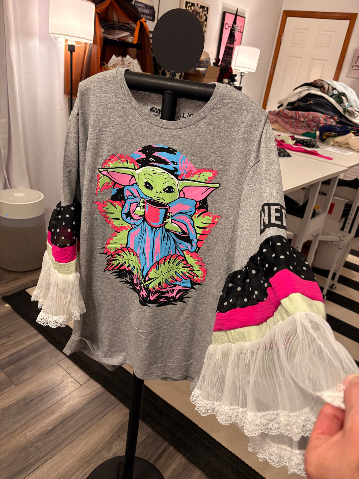 Cute and Fabulous Glam Sleeve Tee Fits a Small to Large