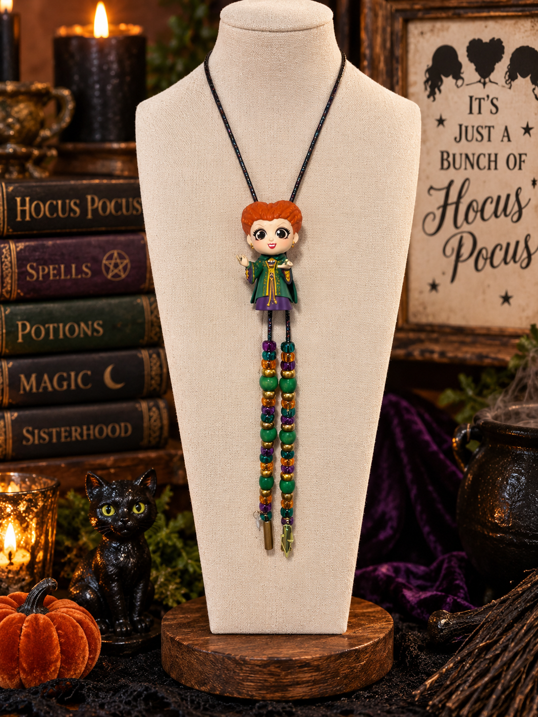 A Bunch Of Witches Red Handmade Bolo Necklace