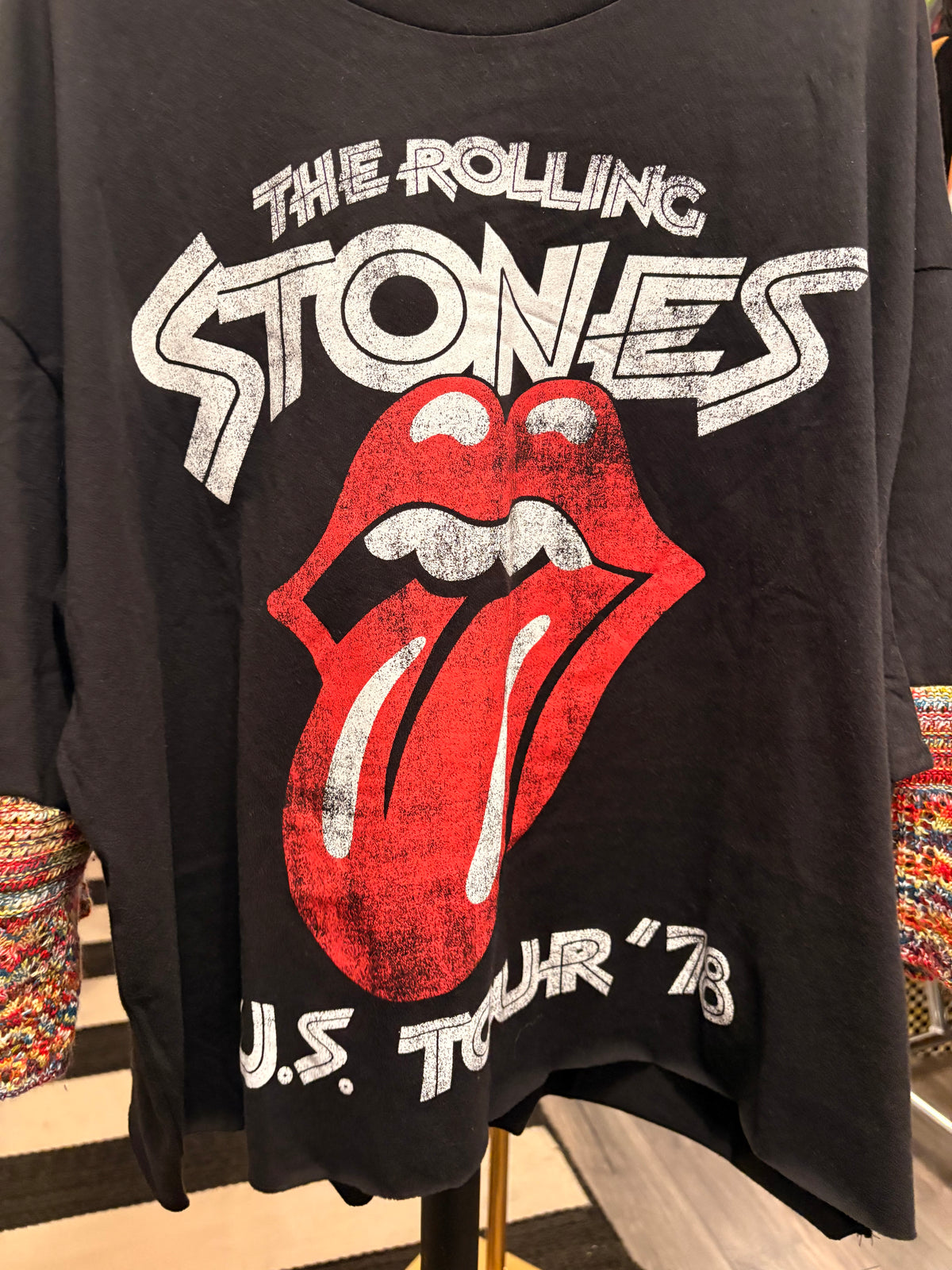 Stones ‘78 Glam Cropped Tee One Size fits a Small to XXL