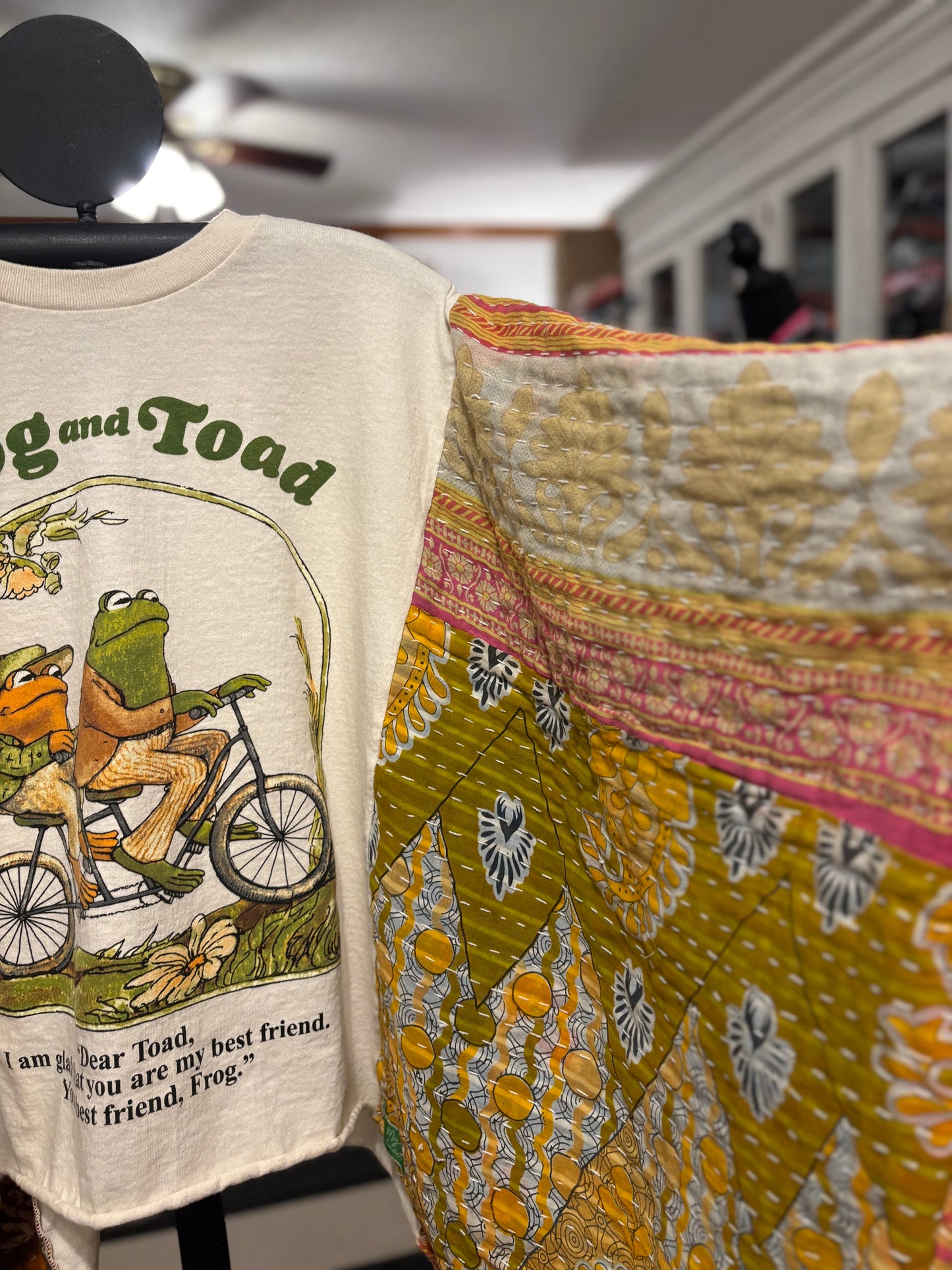 Frog and Toad Upcycled Vintage Kantha Poncho Tee One Size Fits A Small to XXL (6-16)