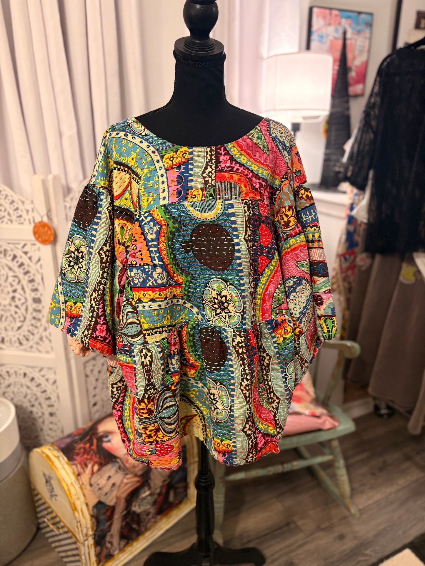 Dee Kantha Circle Top One Size Fits a Small to 3X
