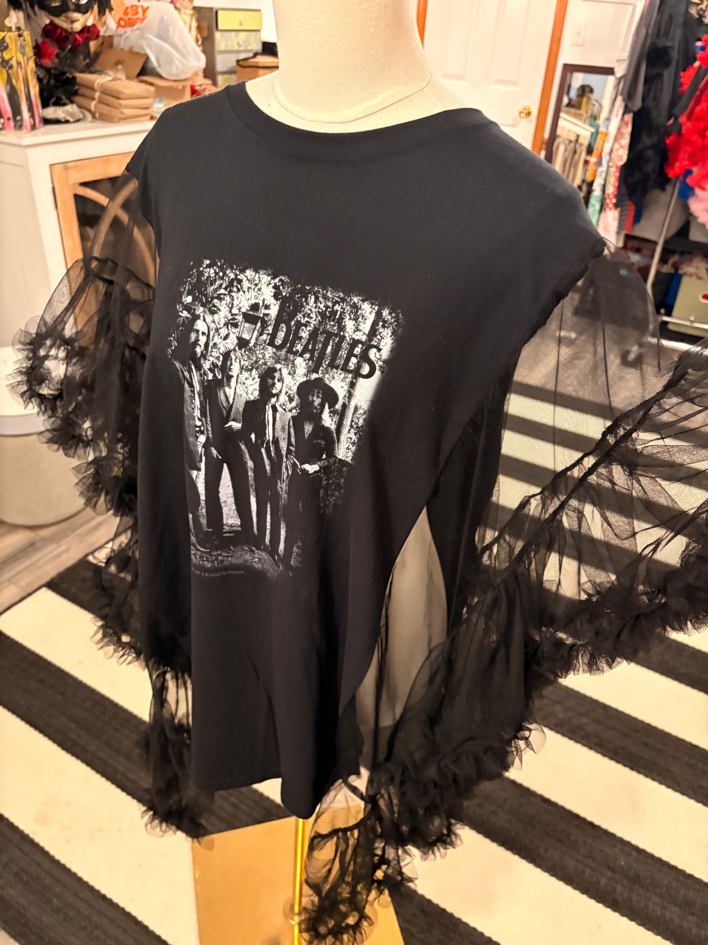 Hey Jude Upcycled Rockstar Poncho One Size Fits a Small to XL