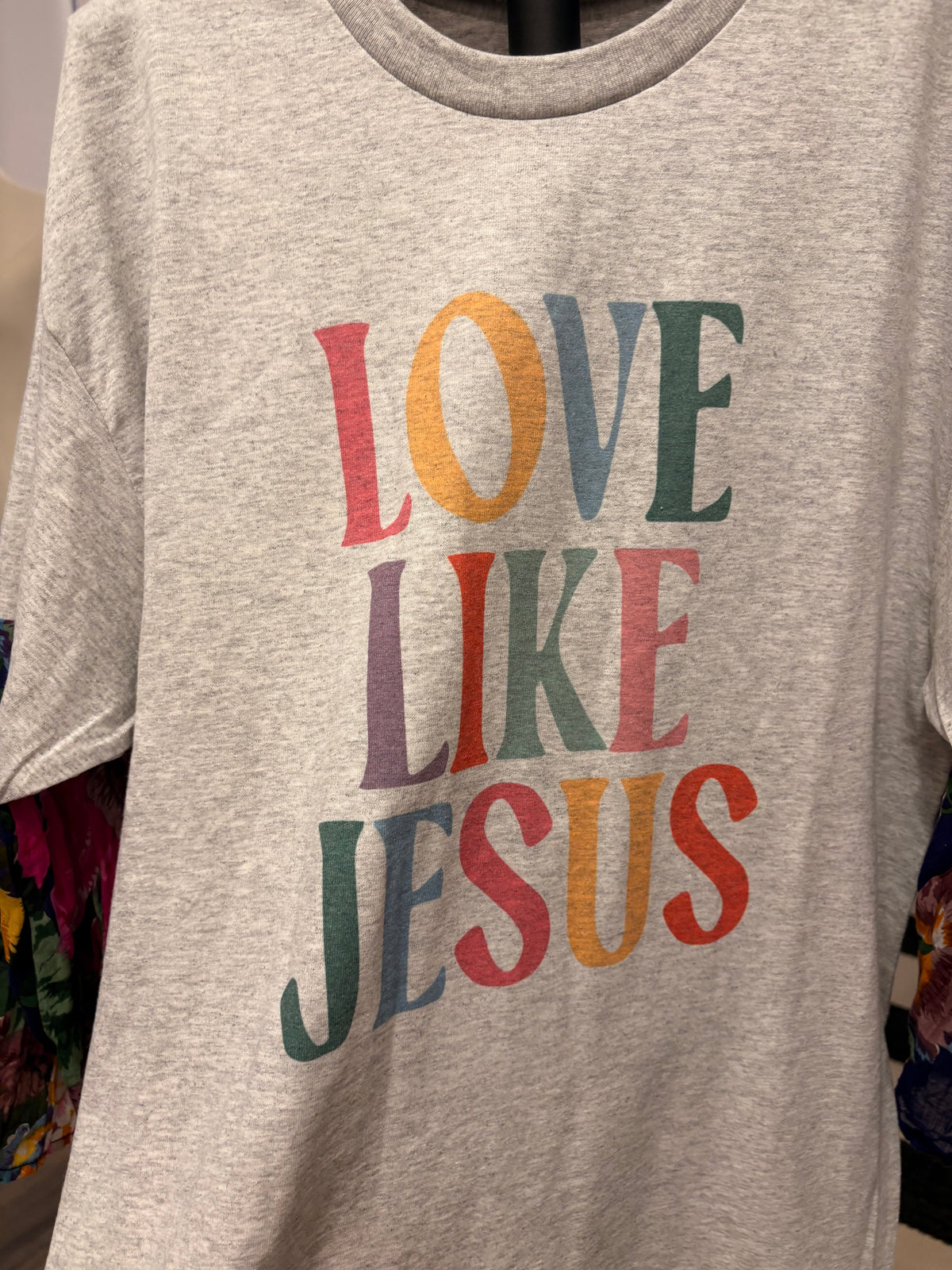 Love Like Jesus Glam Sleeve Tee Fits a Small to Large