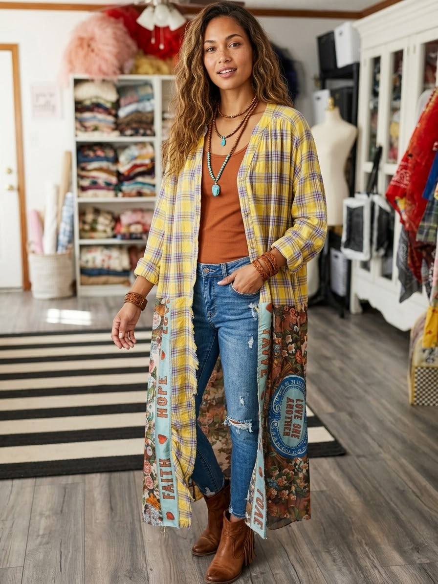 Faith Hope and Love Duster One Size Fits a Large to 3X
