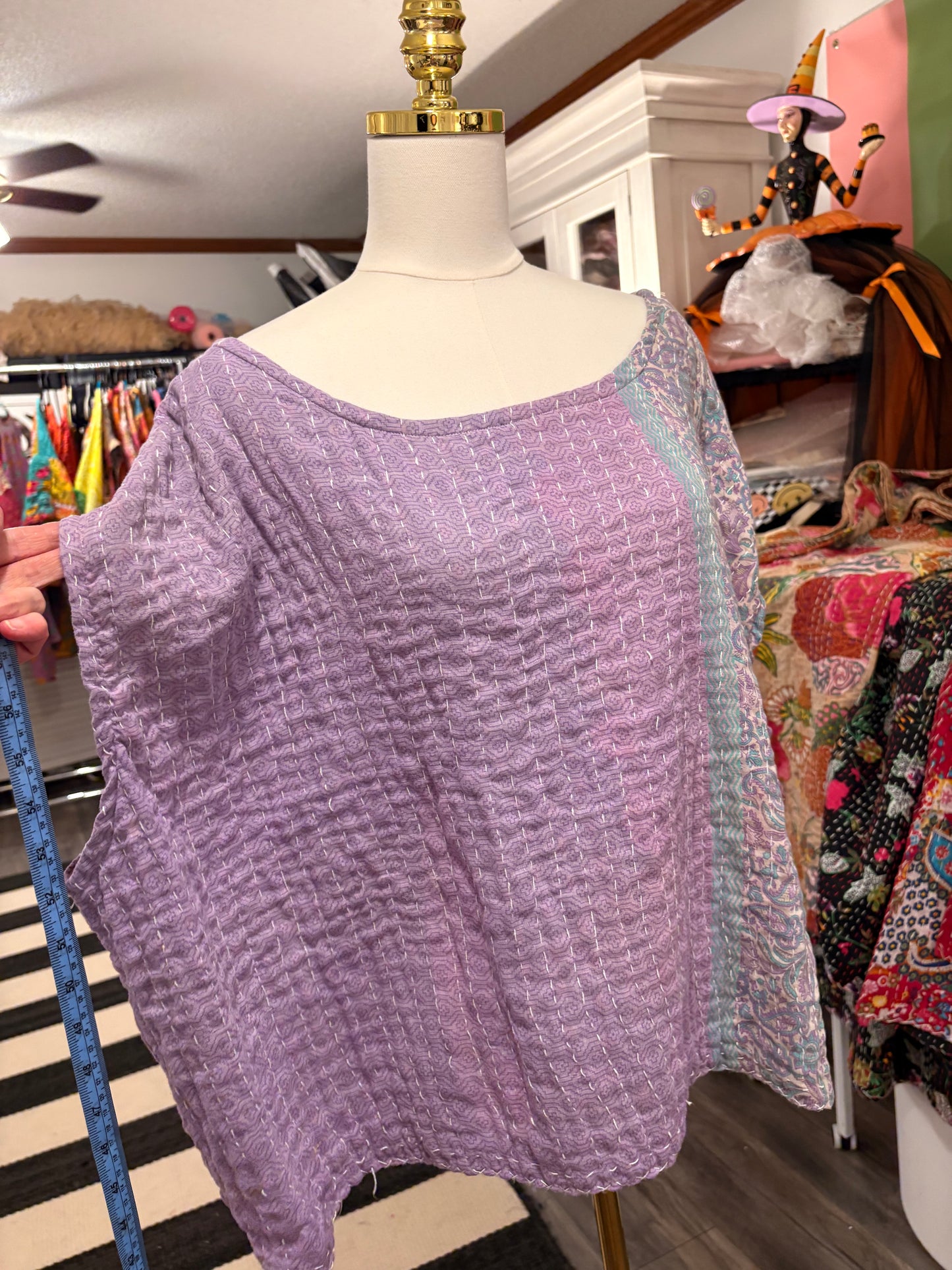 Lilac Kantha Top One Size Fits a Small to XXL