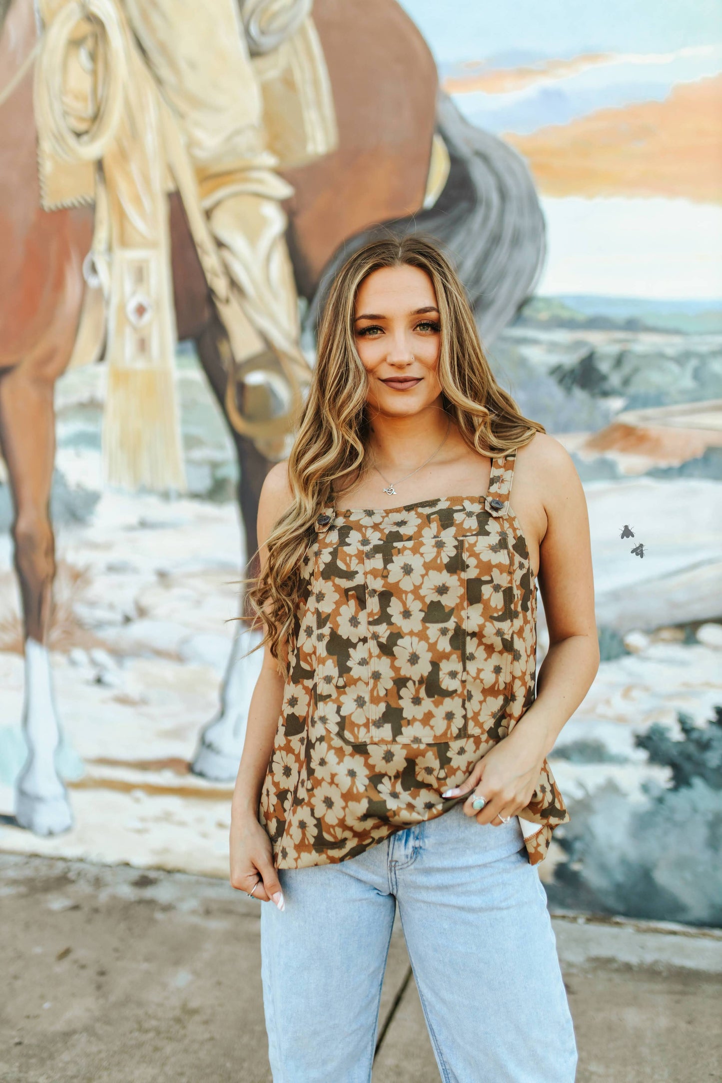 BUCKIN BIBS *FLORAL: L/XL