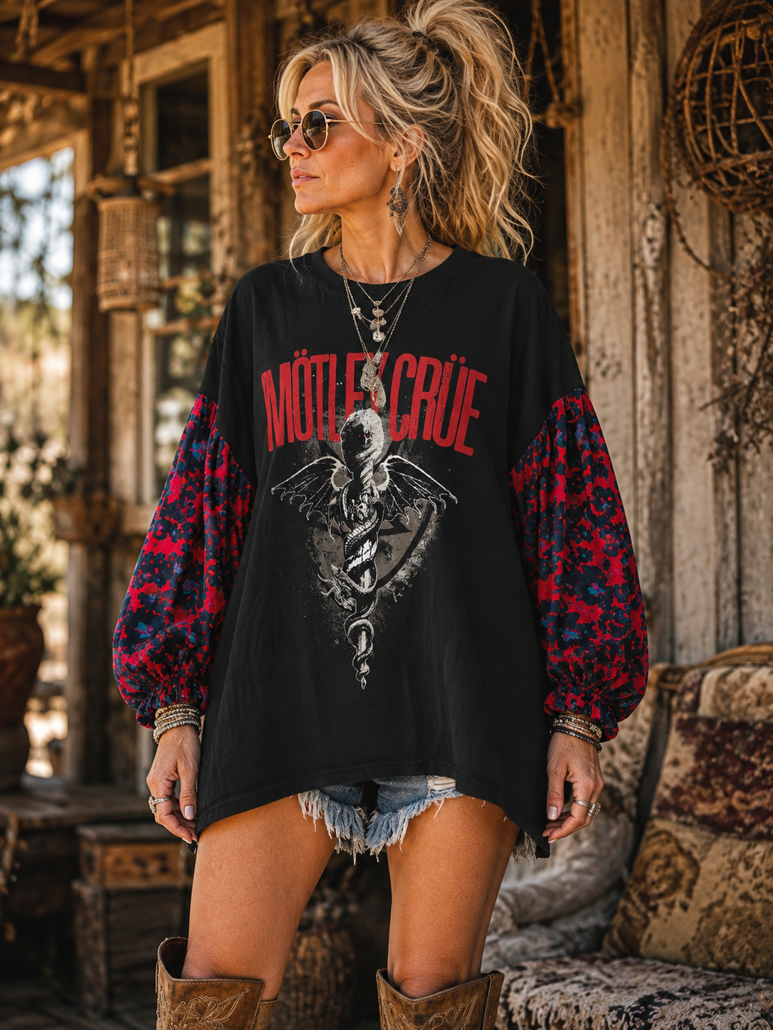 The Crue Upcycled Glam Tee One Size fits a Small to Large