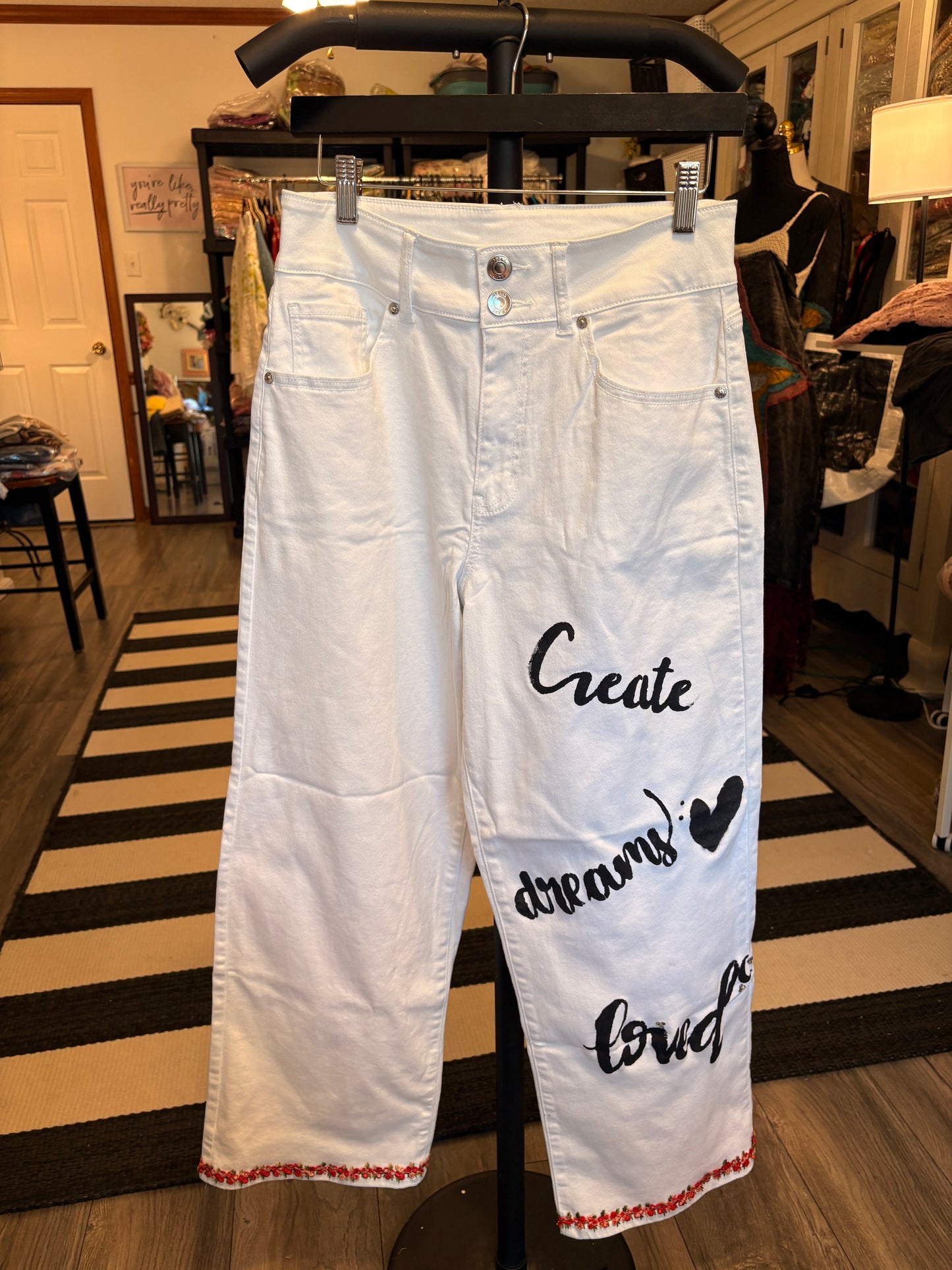 Create Love Refashioned Junk Jeans  Size 6/8
