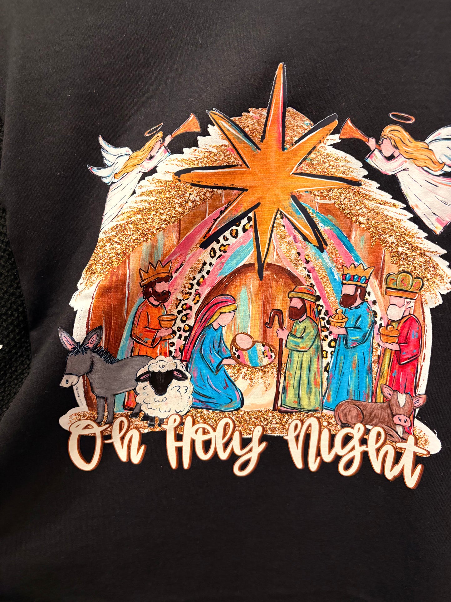 Oh Holy Night Star Sweater Tee One Size Fits a Large to 3X Oversized