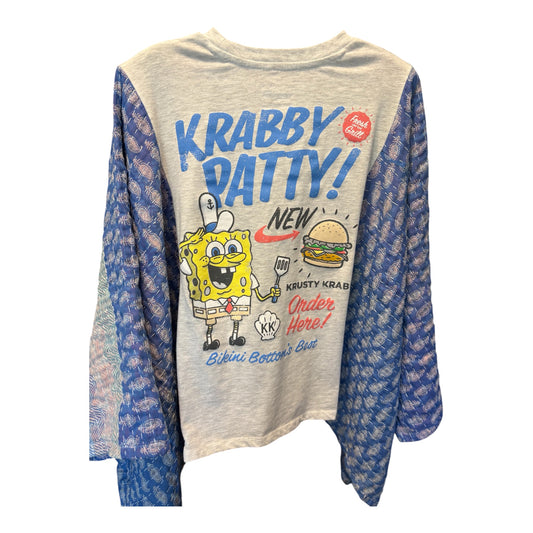 Krabby Patty Upcycled Vintage Kantha Poncho Tee Fits A Small to XL