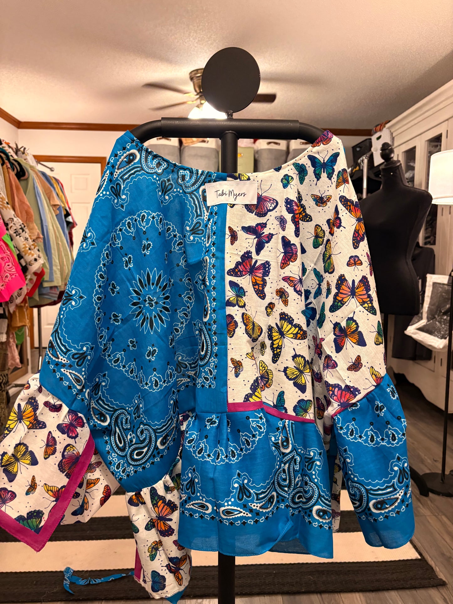 Embrace Change Bandana Ruffled Poncho One Size Fits a Small to 3X