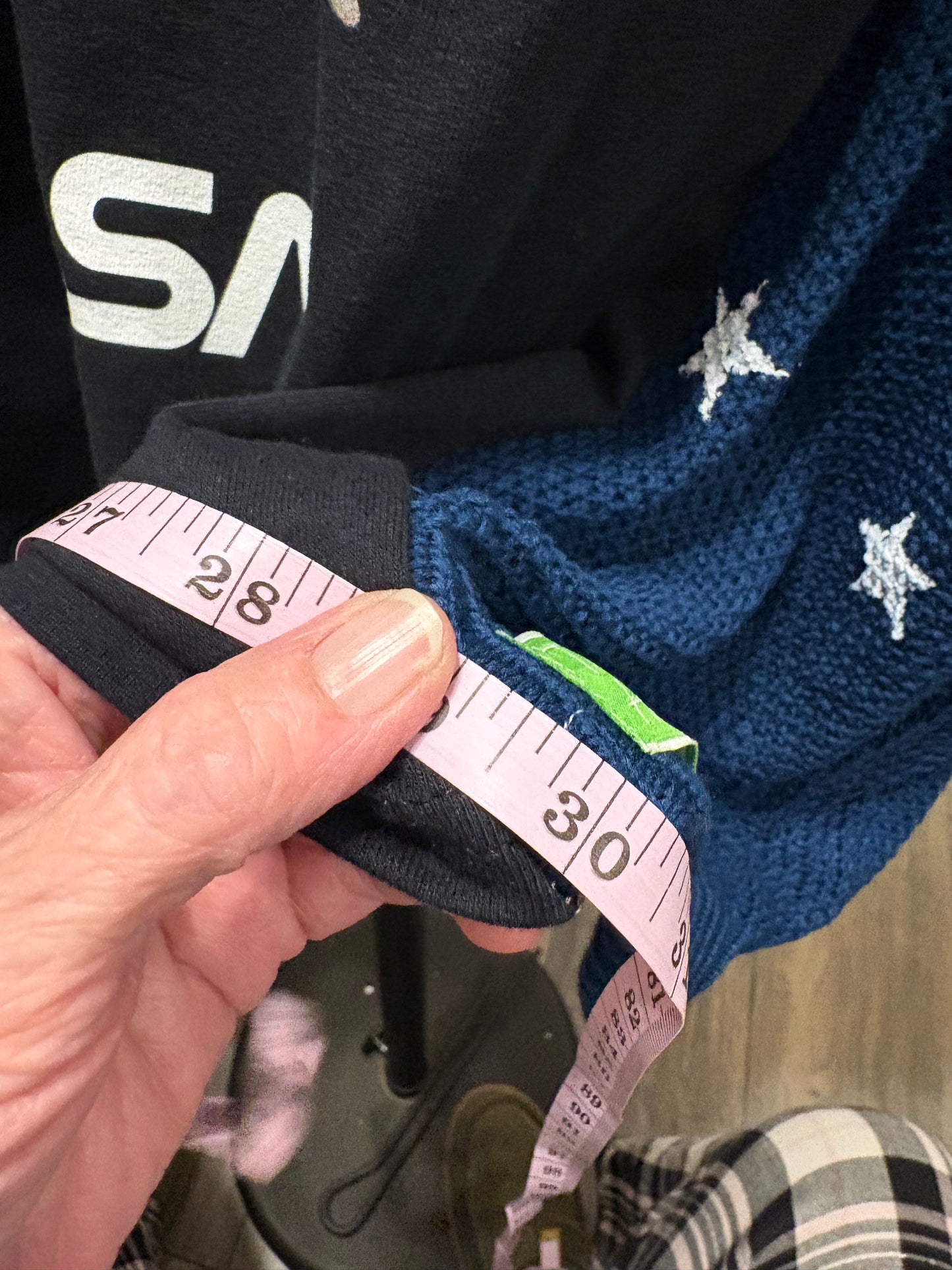 Reach for the Stars Star Sweater Tee One Size Fits a Large to 3X Oversized (blue)