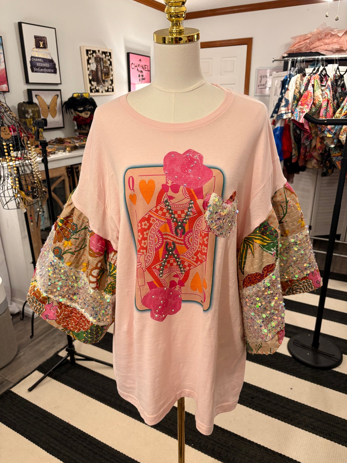 Queen of Sparkle Rhinestone Tee One Size Fits a Small to XXL