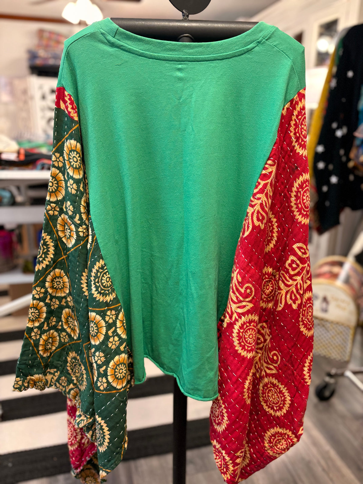 Santa’s Coming! Vintage Kantha Poncho One Size Fits a Small to XL Short