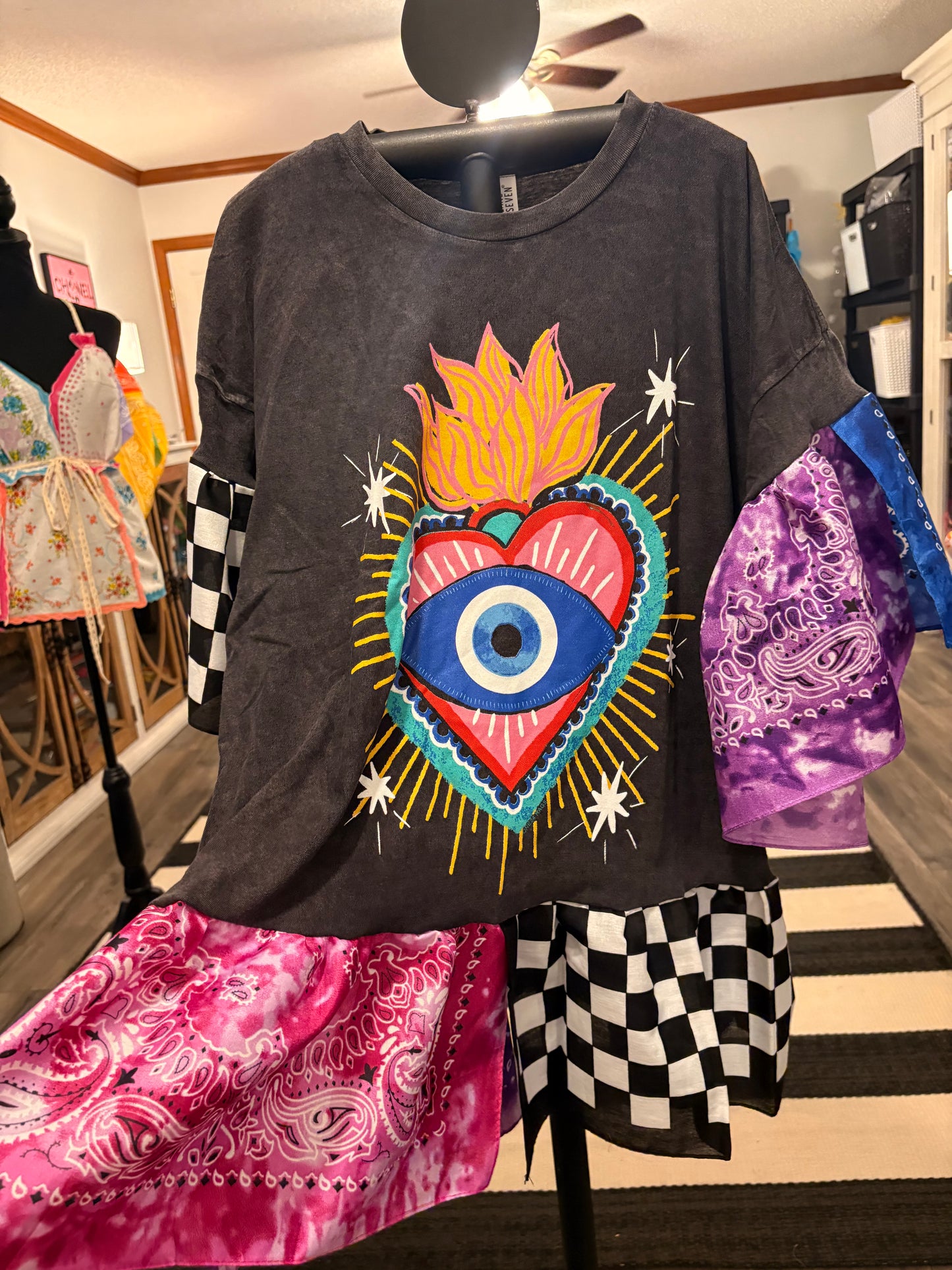 Eye-Conic Bandana Baby Doll Tee Fits a Small to 2X