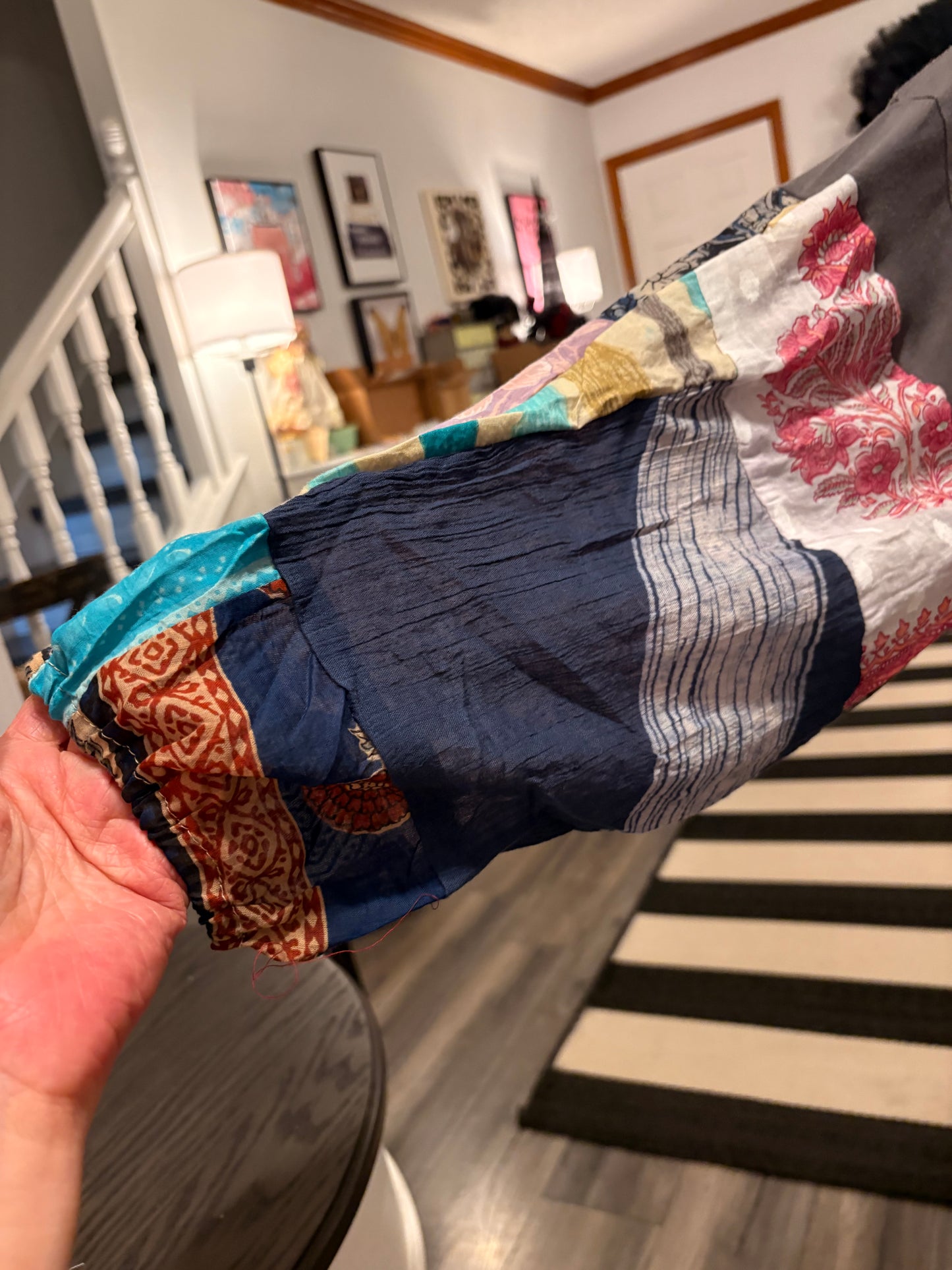Eye Pink Flare Patchwork Sleeve Tee Fits a Small to XXL