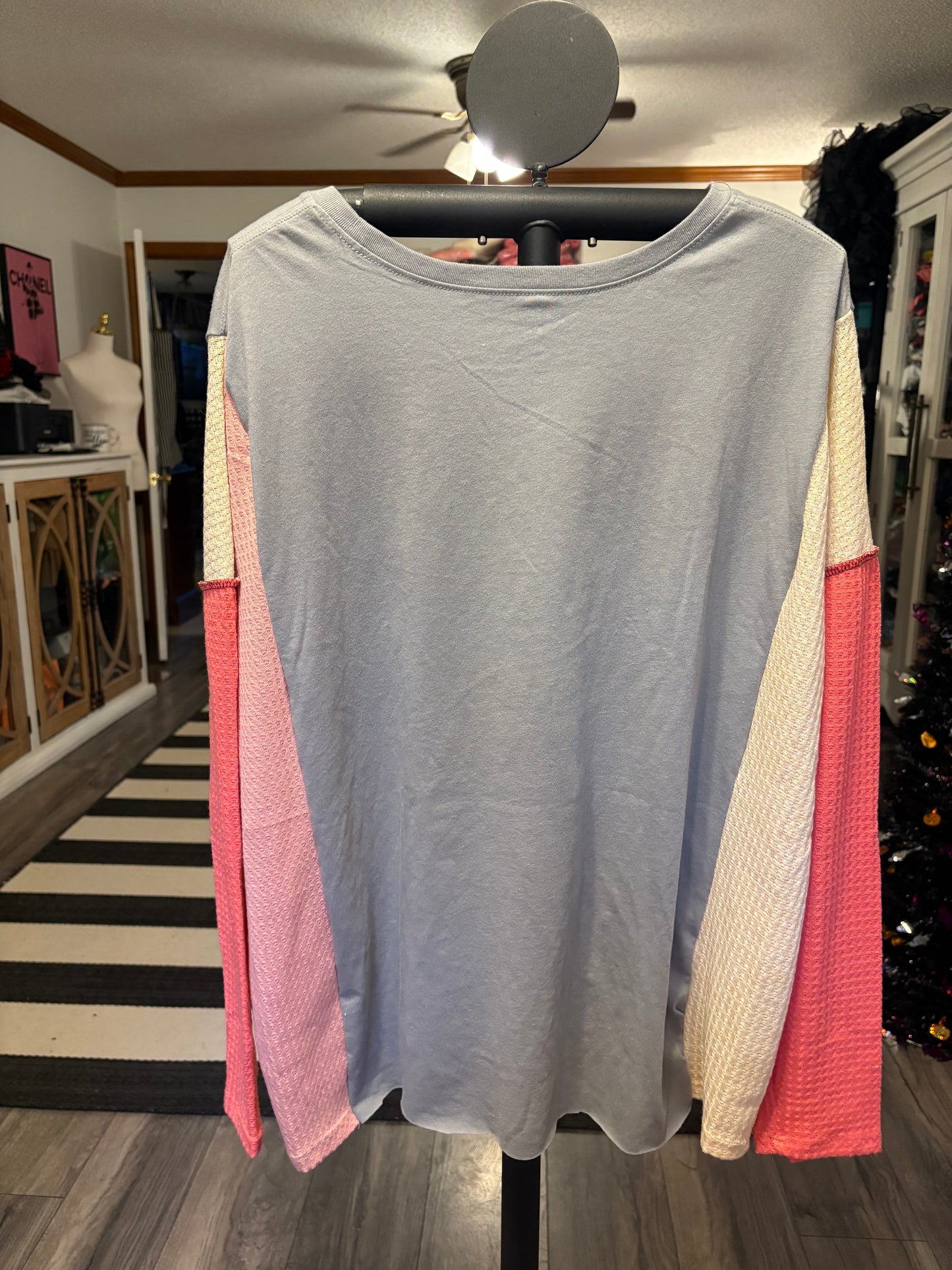 Another One Bites The Dust Upcycled Long Sleeve Knit Tee One Size Fits a Small to XL