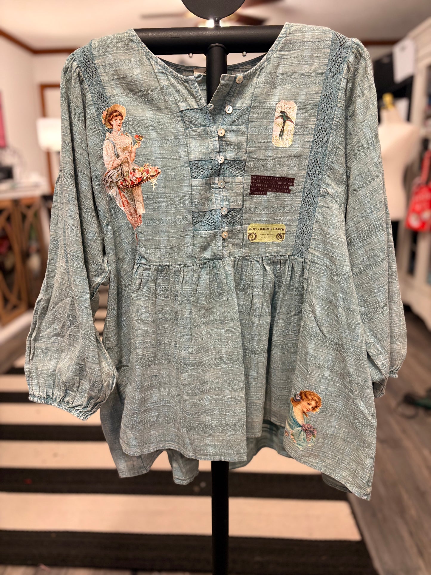 Happiness Upcycled Speak To Me Shirt Fits a Small to XL (2-14)