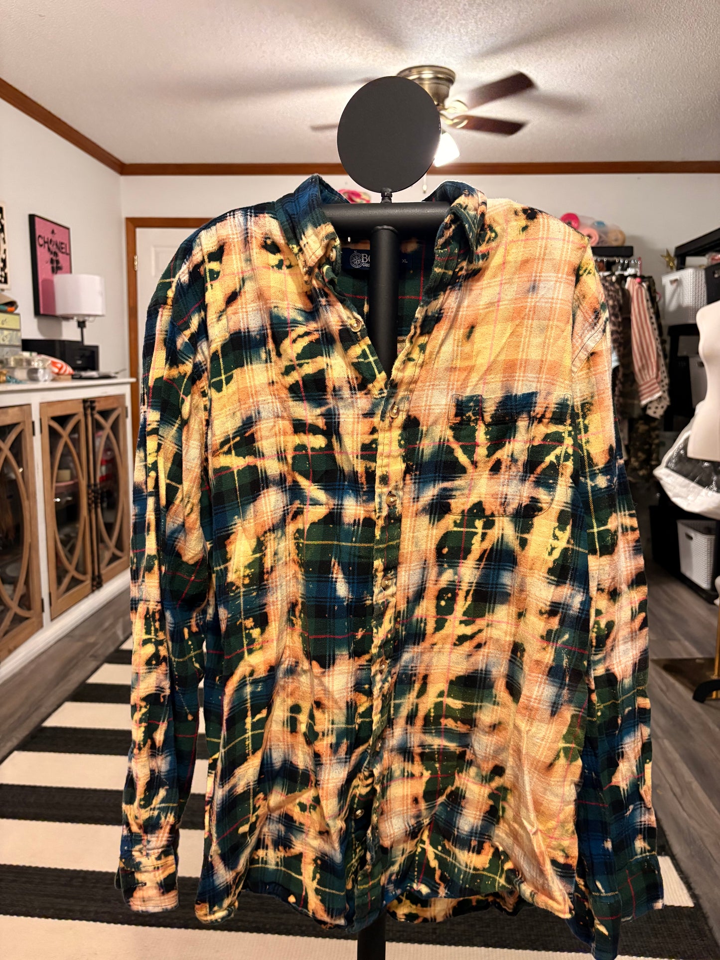 Honey Jesus Flashy Flannel with Sequin Panel Small to XL 4-16
