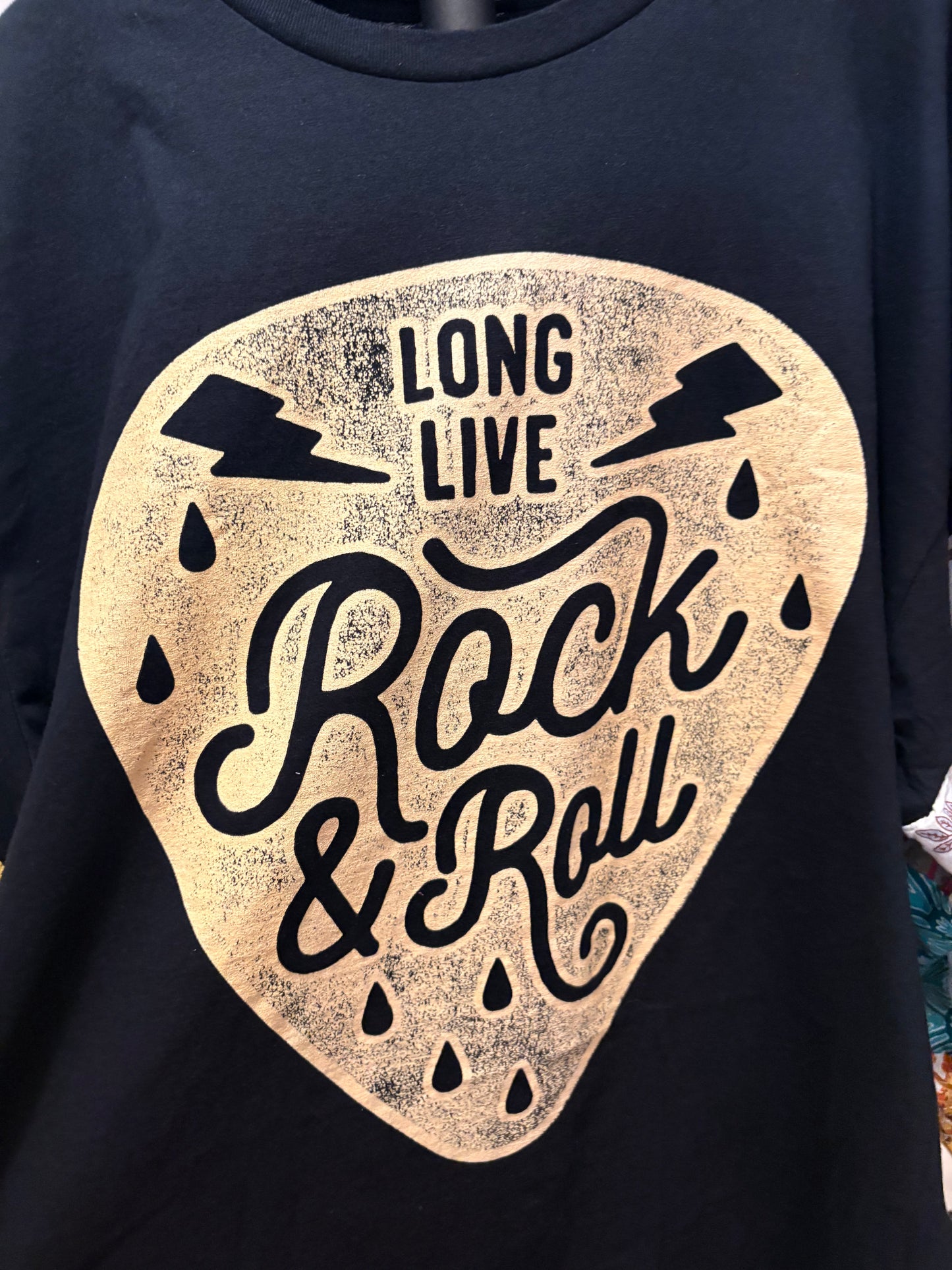 Long Live Rock Puff Patchwork Sleeve Tee Fits a Small to XXL