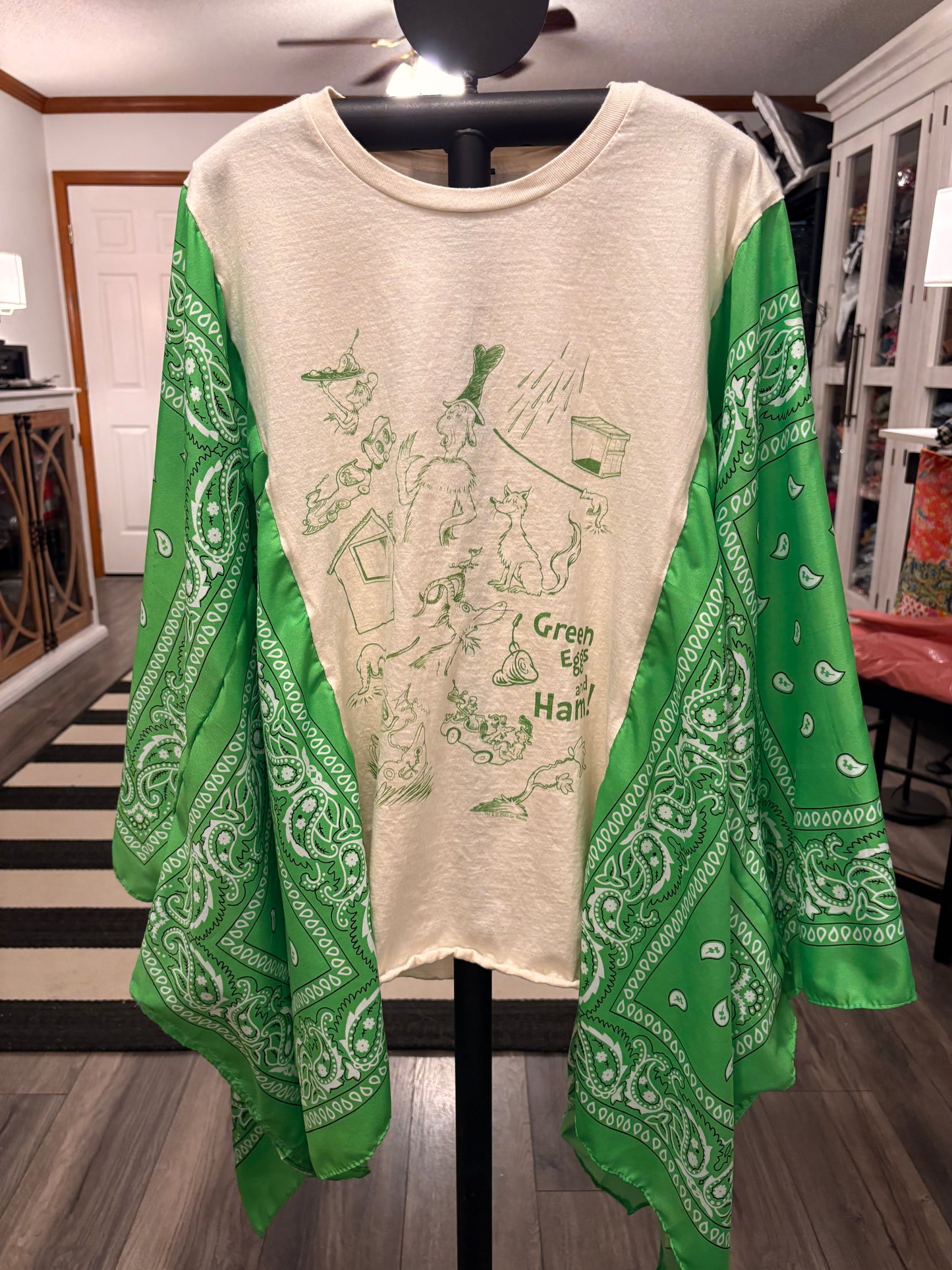 Green Eggs Bandana Poncho Tee Fits a Small to 2X