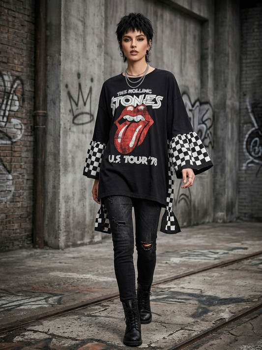 Stones Bandana Hi/Lo Queen Top One Size Fits a Small to XXL