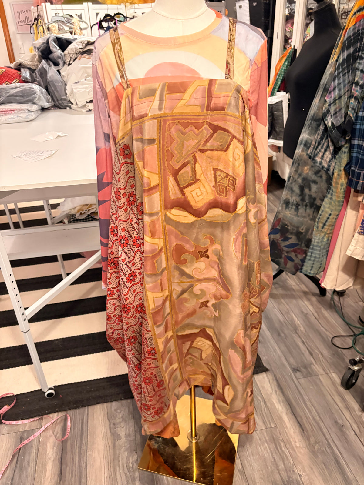 Mabel Silk Reversible Maxi Dress One Size Fits Small to 3X 2-22