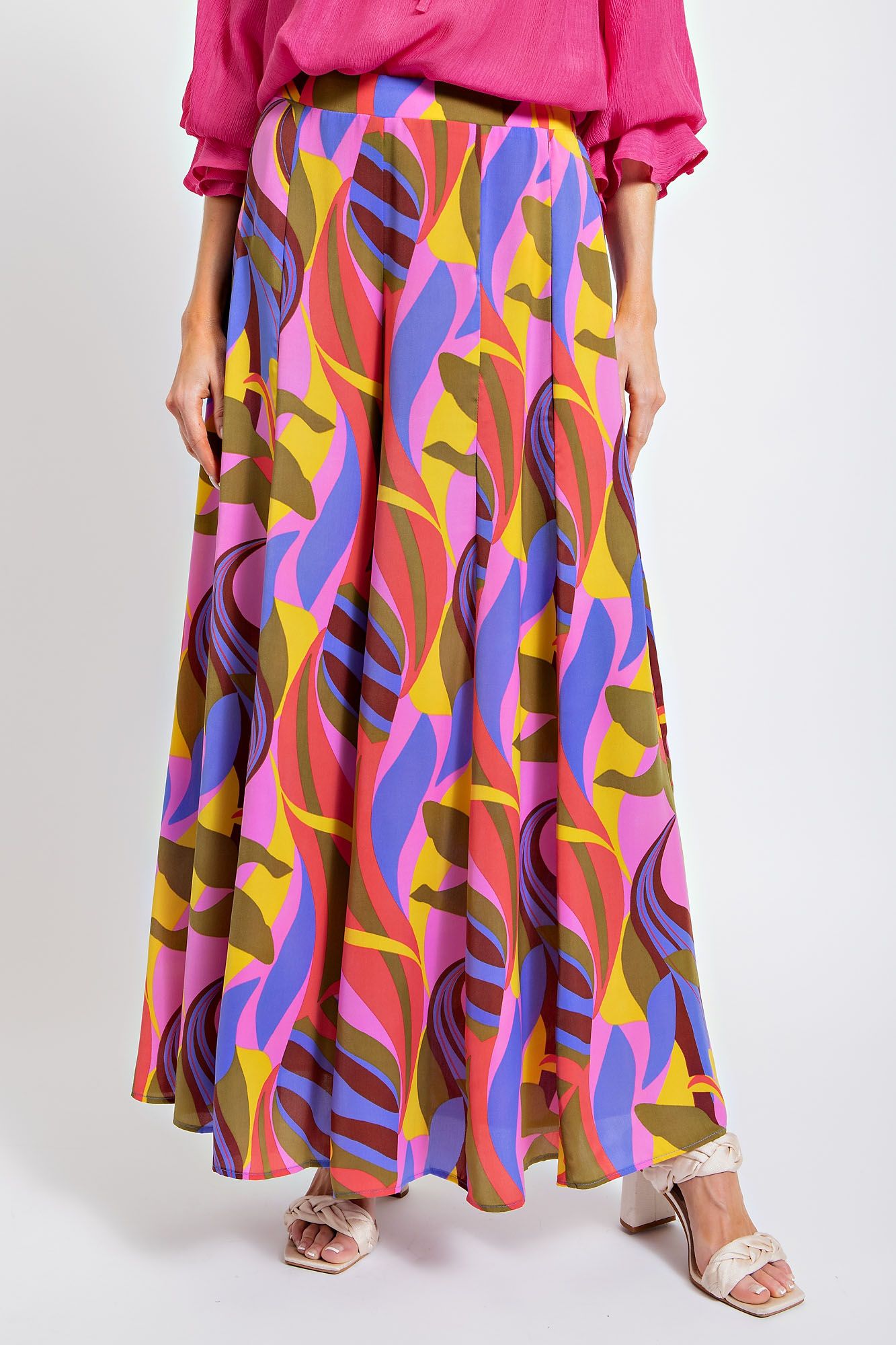 Purple Mirabelle Satin Wide Leg Pants