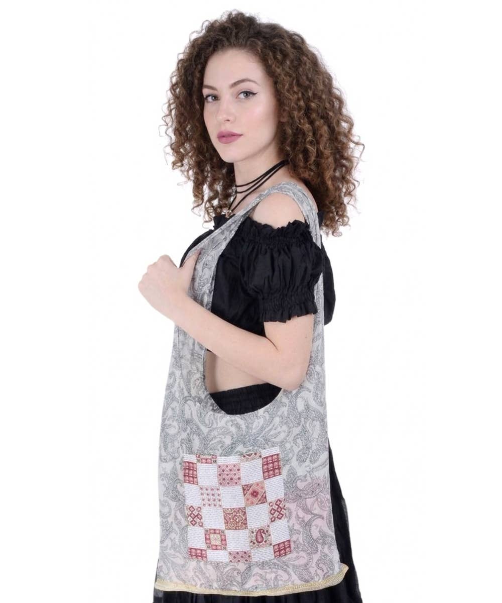 Reusable Floral Printed Jhola shoulder hobo bag with pocket