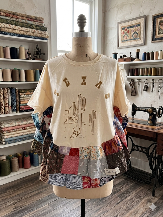 Texas Upcycled Butterfly Poncho One Size Fits a Small to XL