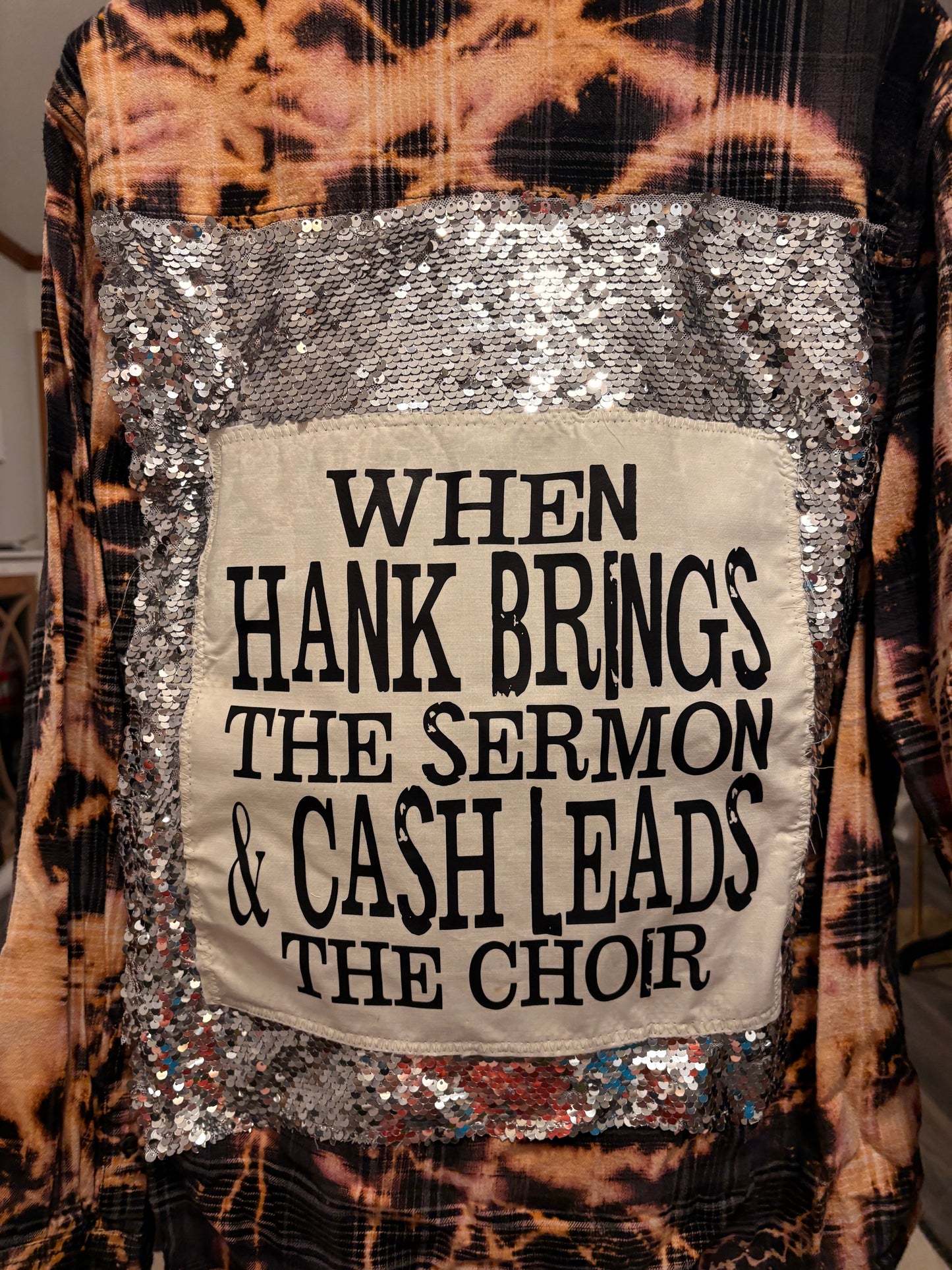 Hank and Cash Flashy Flannel with Sequin Panel Small to XXL 4-14