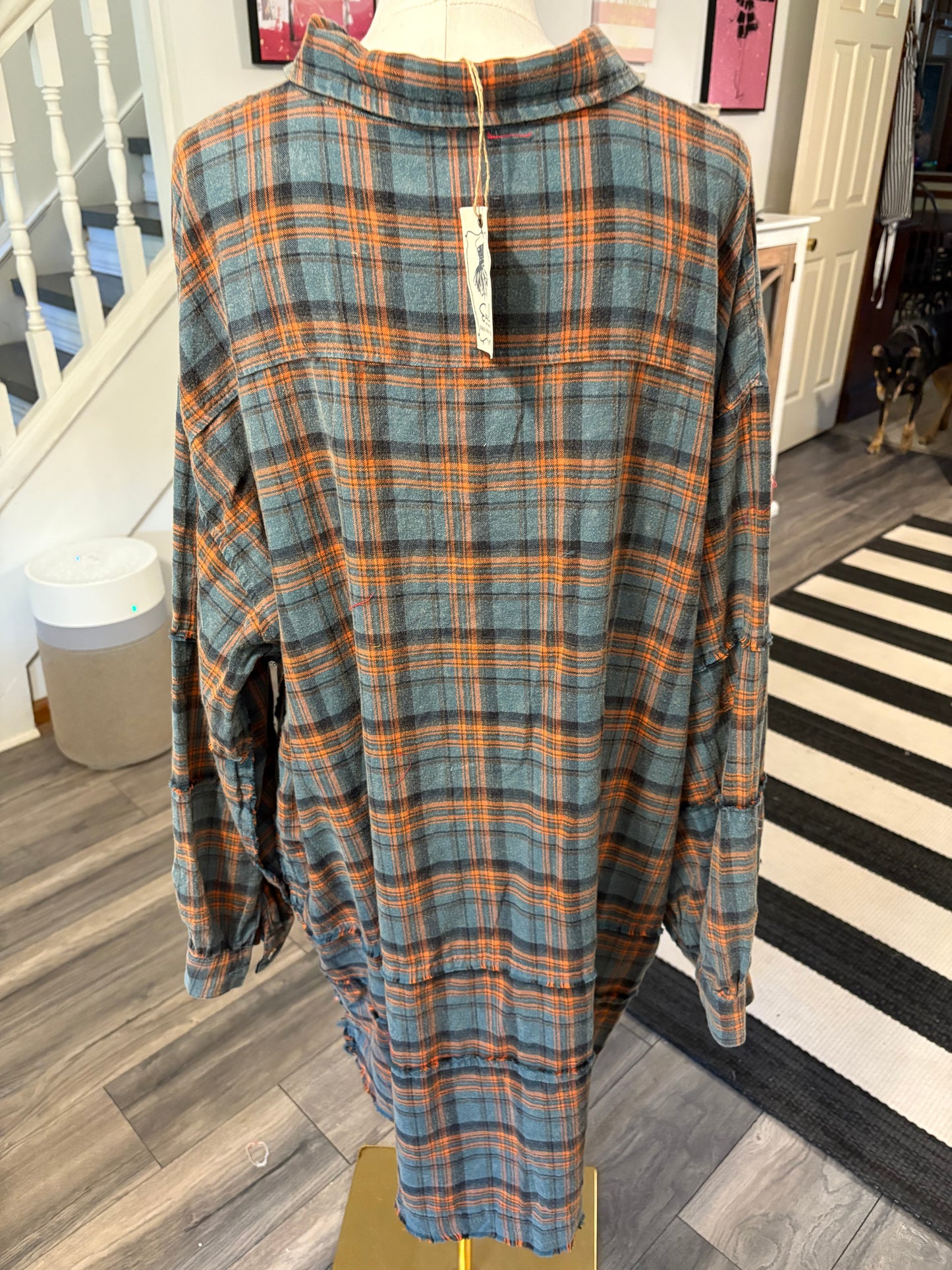 Best Flannel Ever Tangerine Teal Plus Size