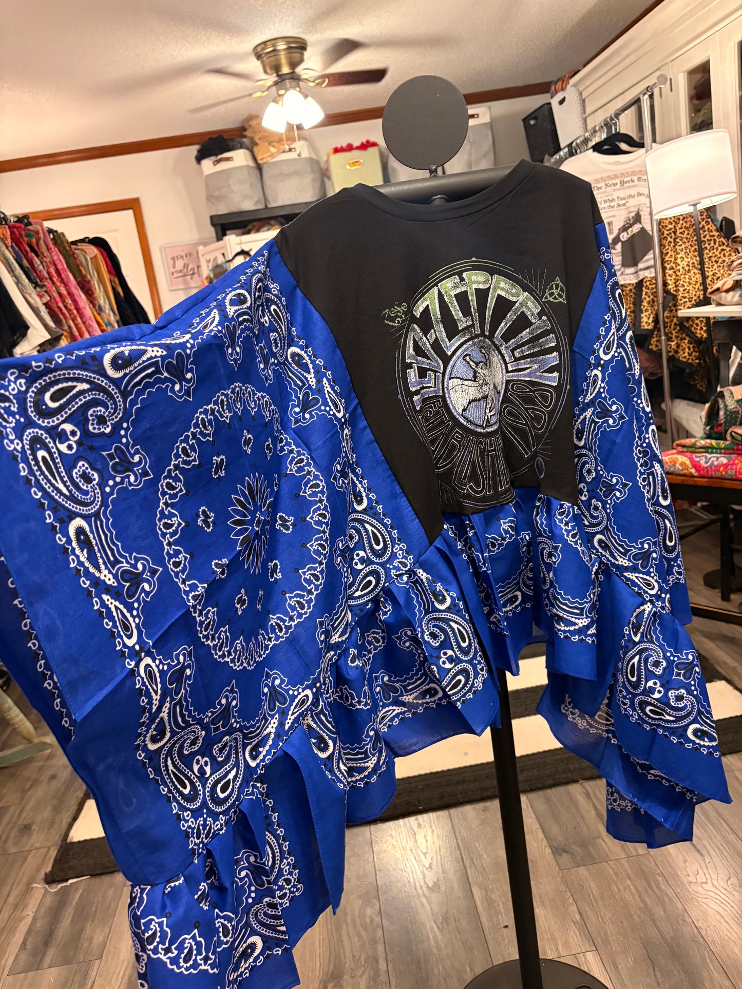 Zeppelin ‘88 Bandana Ruffle Top One Size Fits a Small to 3X