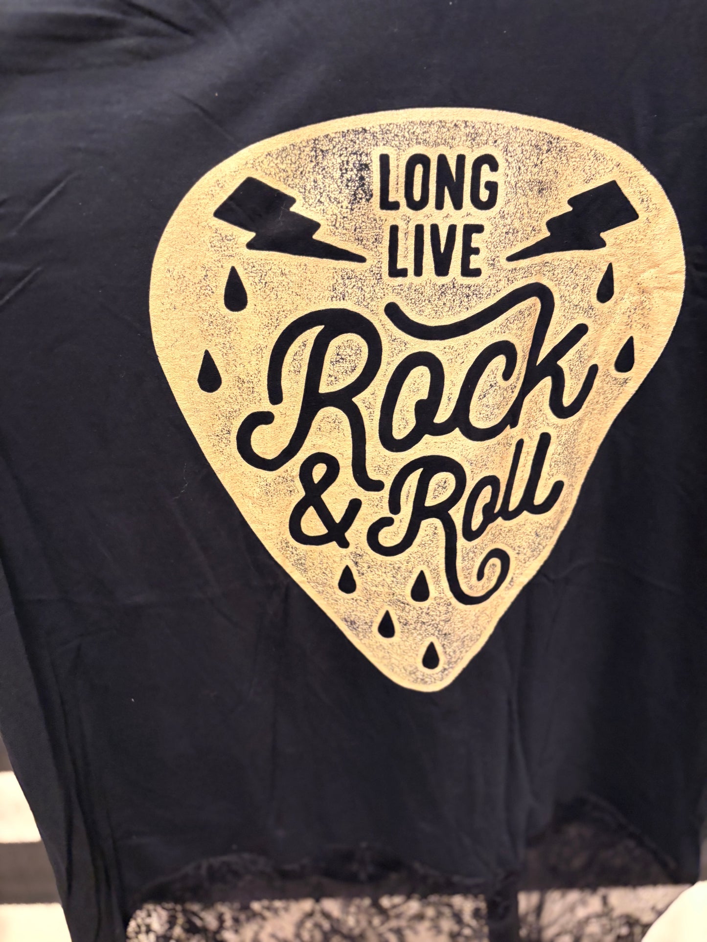 Long Live Rock Lace Bottom Tee Dress OVERSIZED Fits a Small to 2X