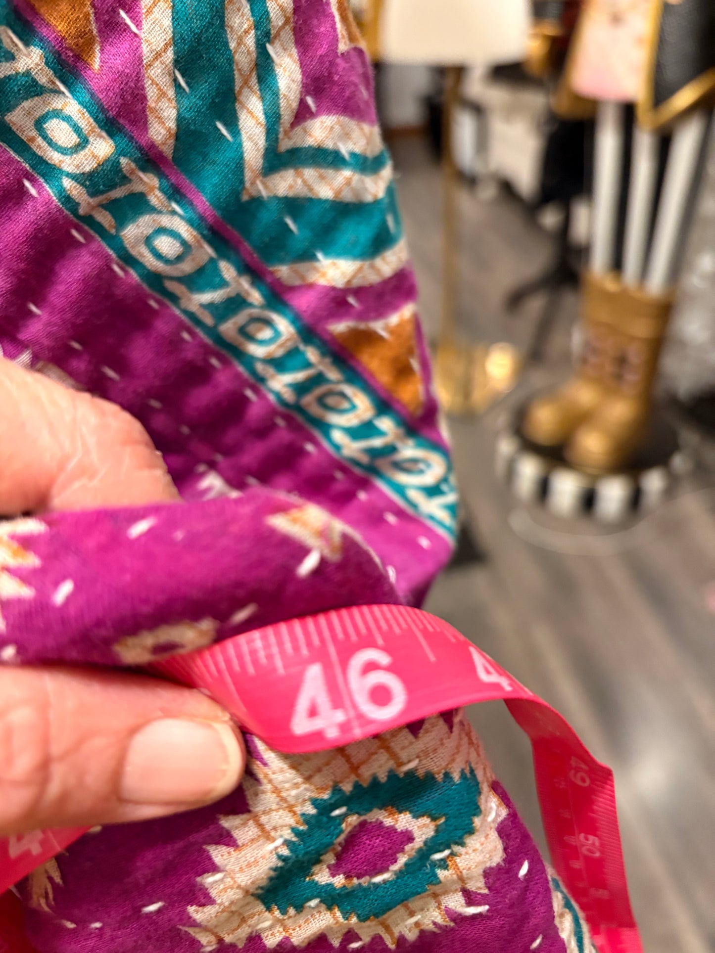 It Was Jesus Upcycled Vintage Kantha Quilt Poncho Tee One Size Fits a Small to XXL