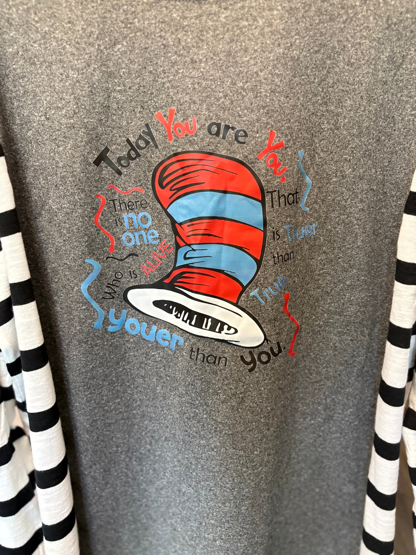 Dr. Seuss Upcycled Long-Sleeve Knit Tee Small to Large