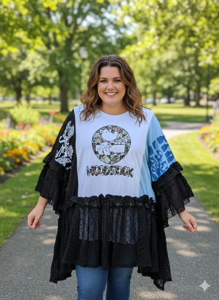 The Festival Upcycled Rockstar Fairytale Top One Size Fits a Small to 3X Super Oversized!