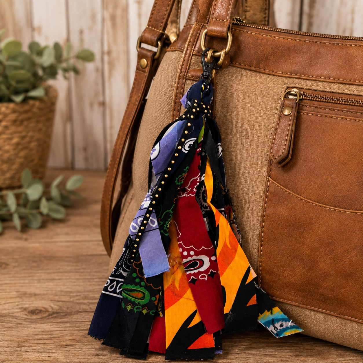 Dana Bandana Tassel Purse Charm/Keyring